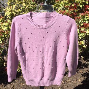 Forever 21 Pink Peral Decorated Sweater
